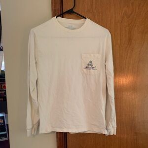 Vineyard Vines Cream Long Sleeve Tee with Pocket
